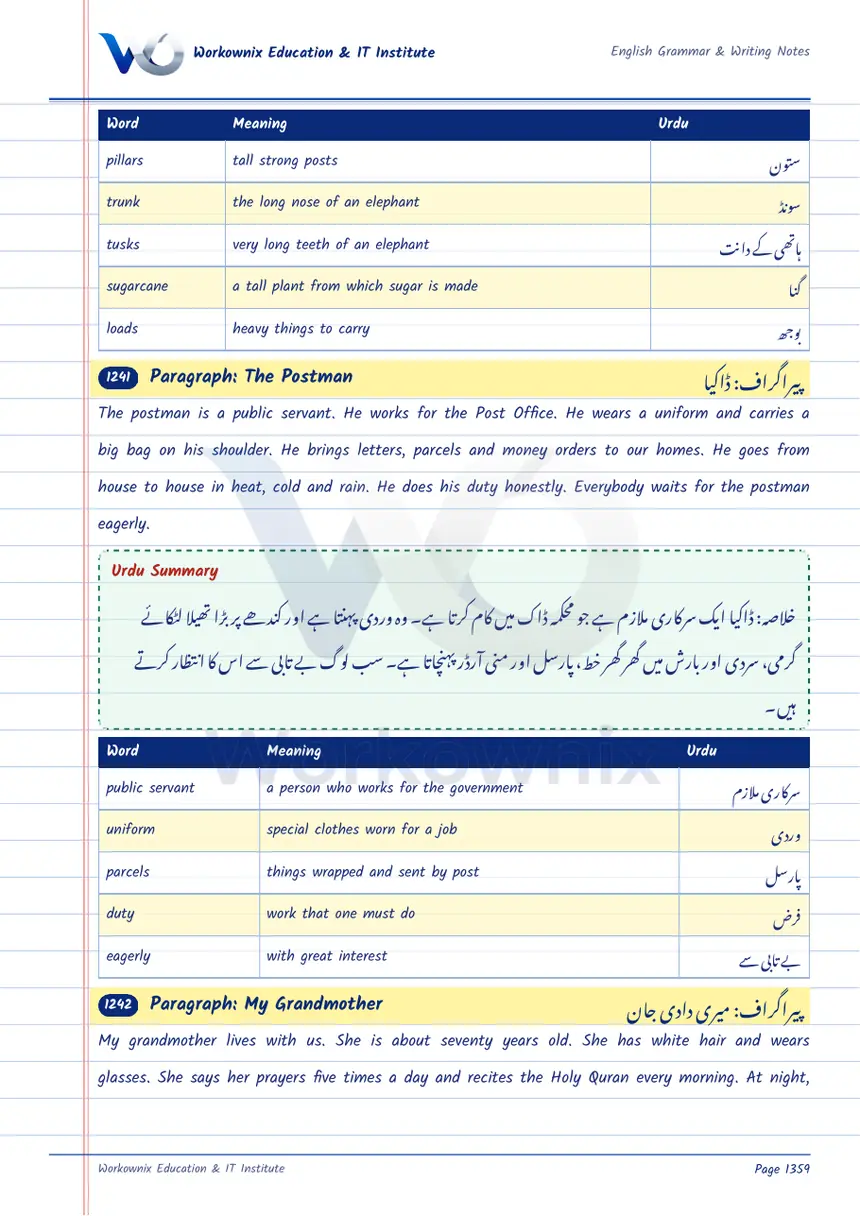 Paragraph on The Postman, page 1 of 1