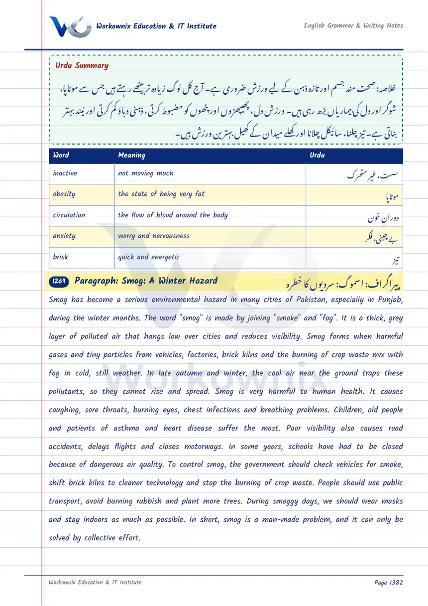 Paragraph on Smog: A Winter Hazard, page 1 of 2