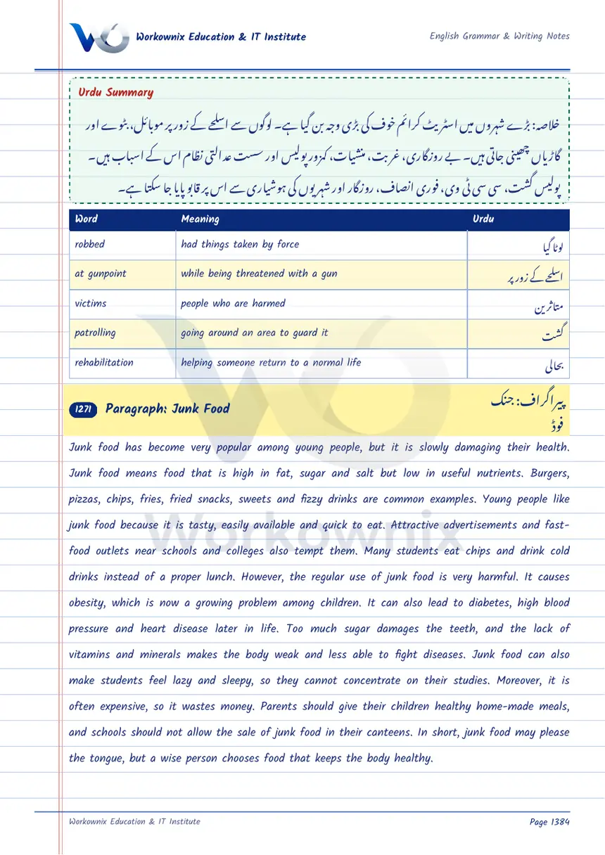 Paragraph on Junk Food, page 1 of 2