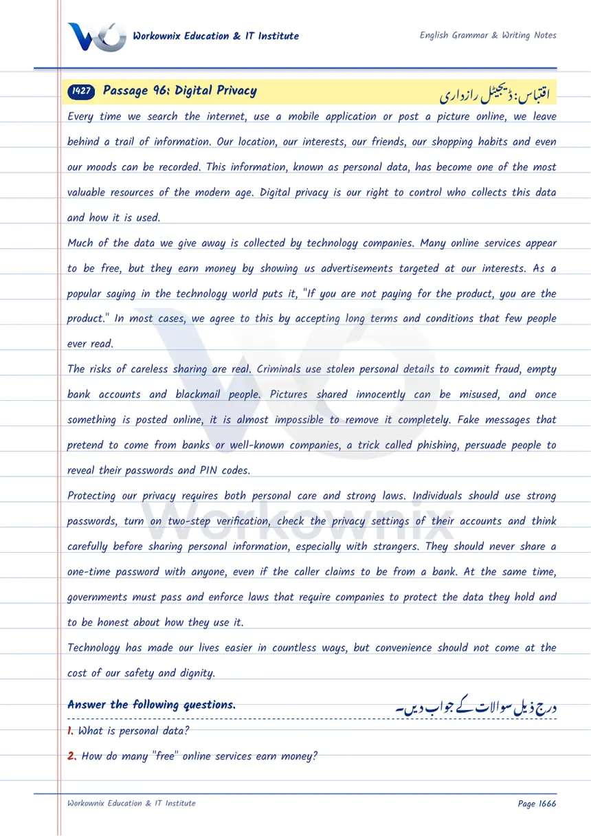 Unseen Passage: Digital Privacy, page 1 of 3