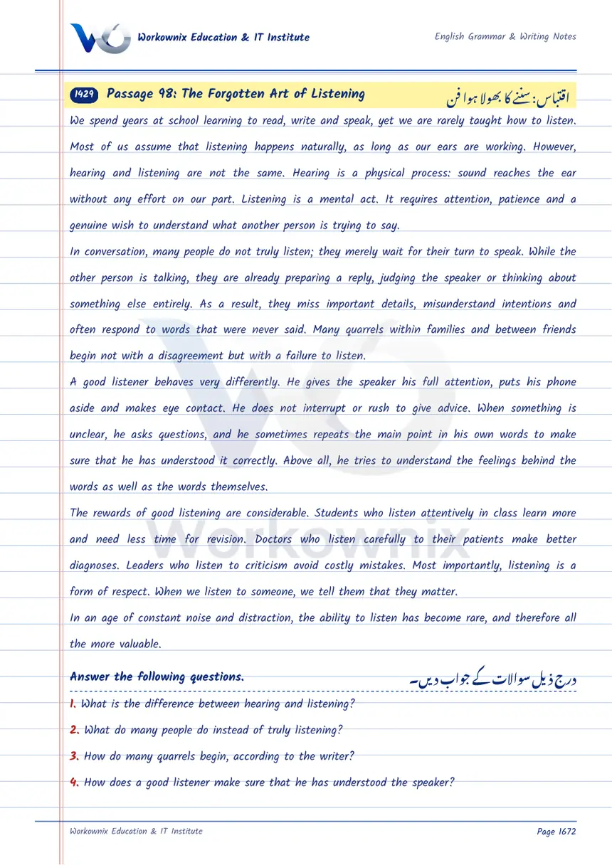 Unseen Passage: The Forgotten Art of Listening, page 1 of 3