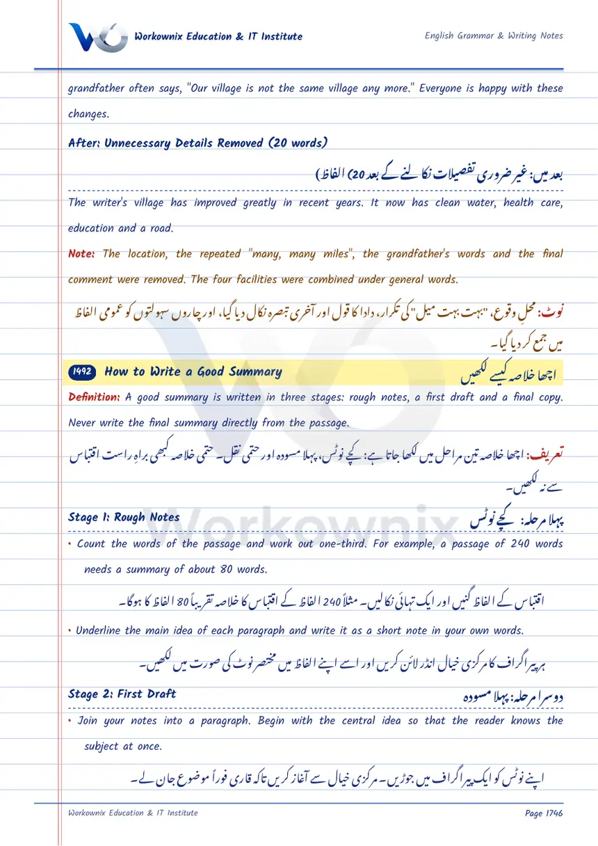 How to Write a Good Summary, page 1 of 2