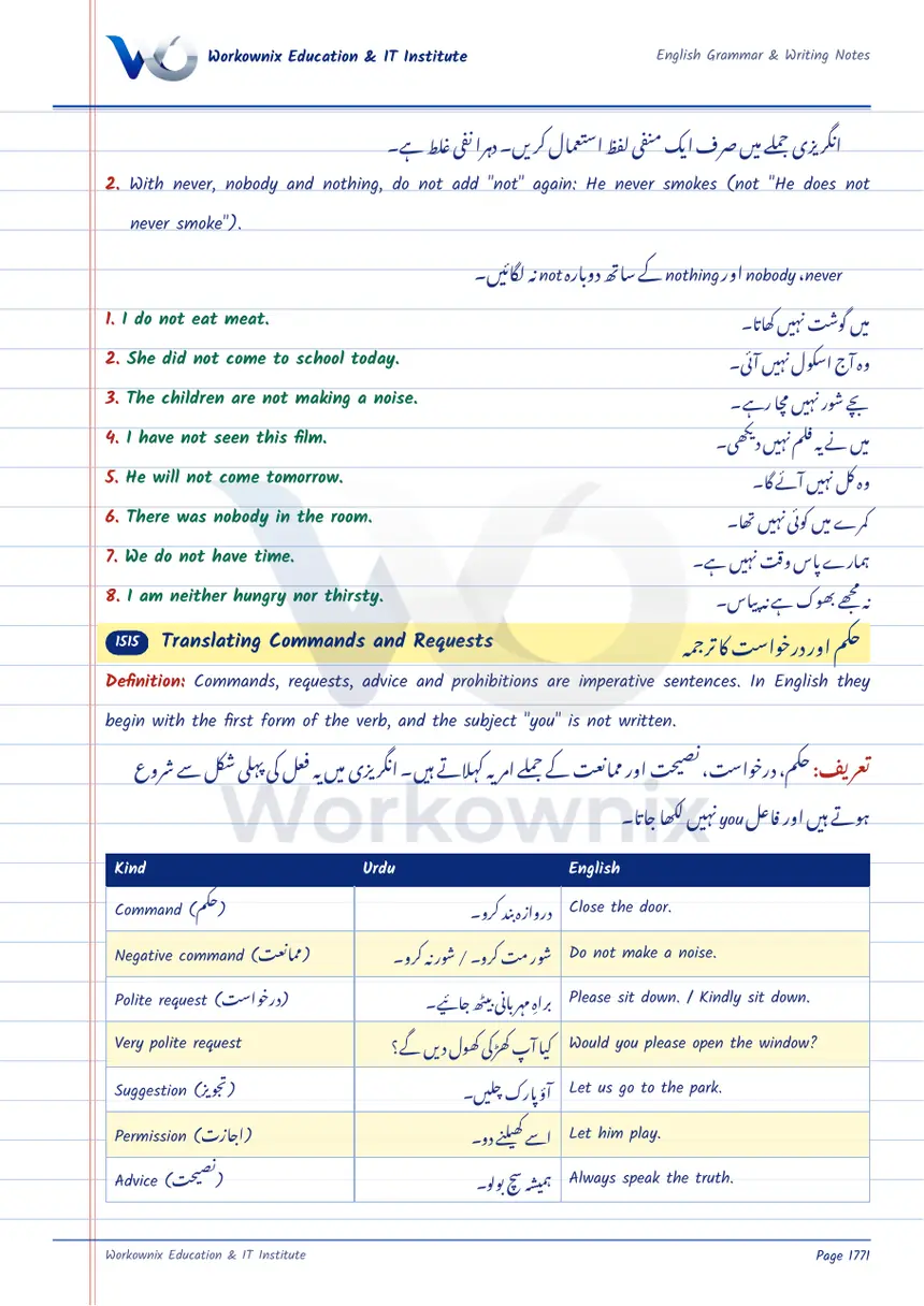 Translating Commands and Requests, page 1 of 2