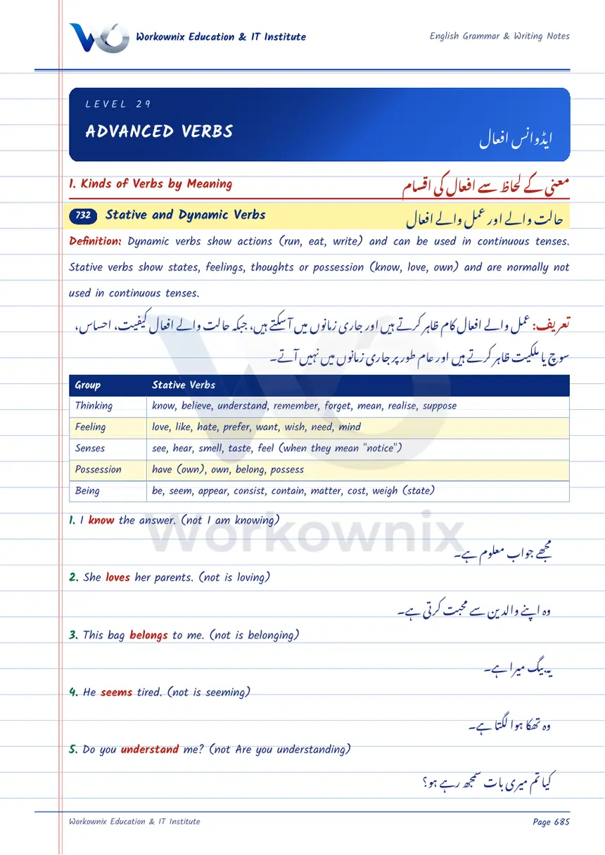 Advanced Verbs in English Grammar, page 1 of 9