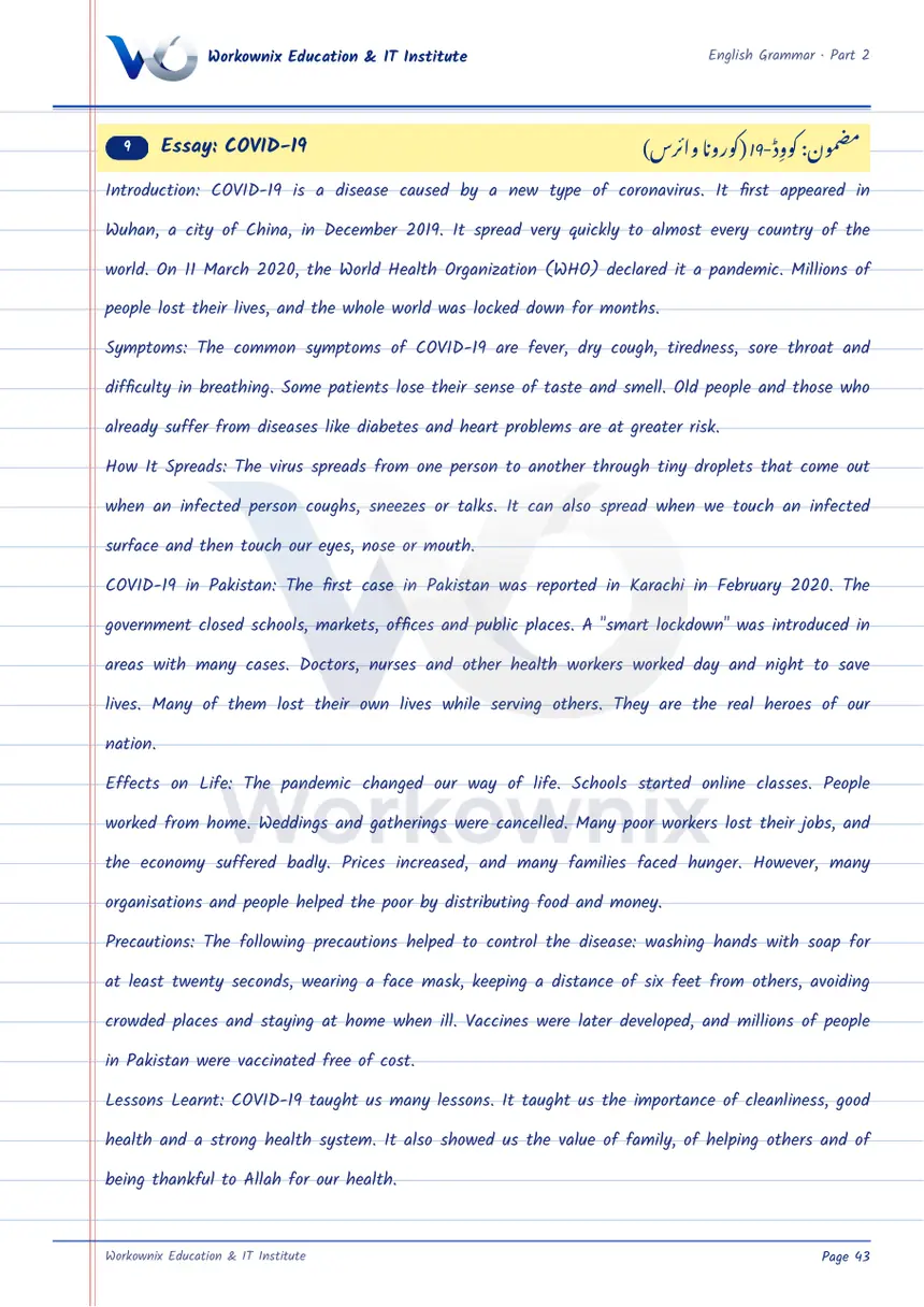 Essay on COVID-19, page 1 of 3
