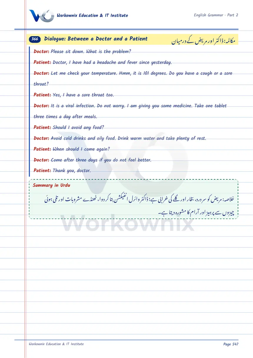 Dialogue Between a Doctor and a Patient, page 1 of 1
