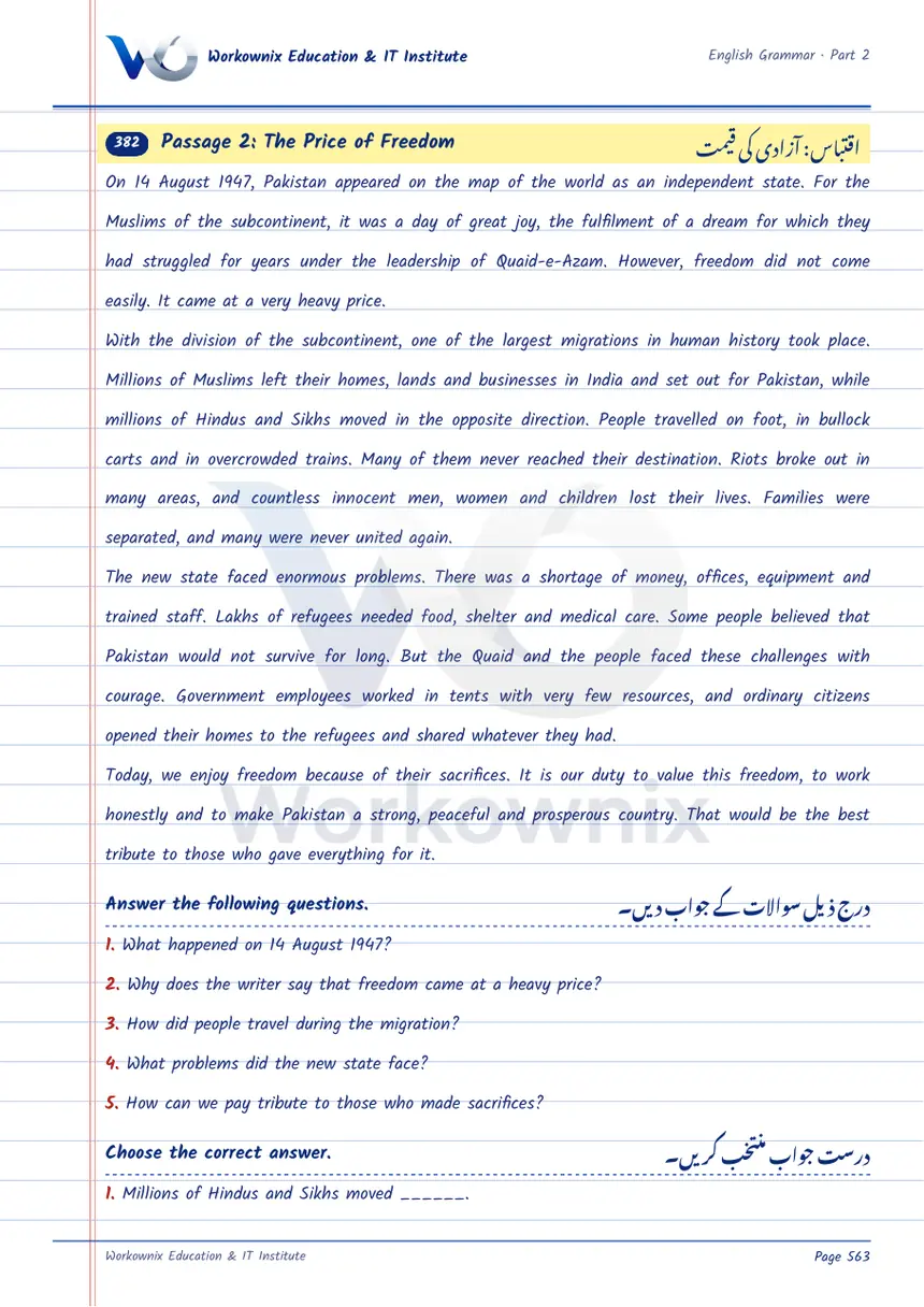 Unseen Passage: The Price of Freedom, page 1 of 3